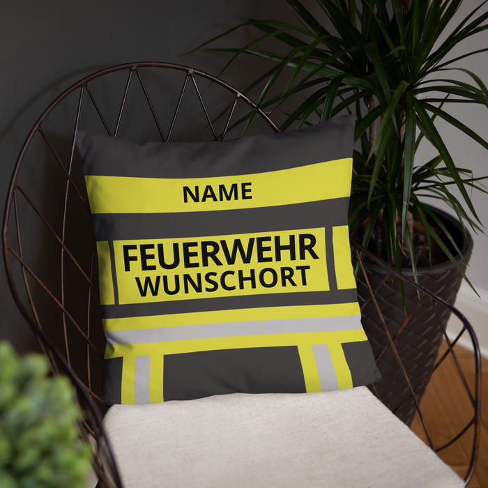 Feuerwehr Basic-Kissen - Schwarz/Gelb