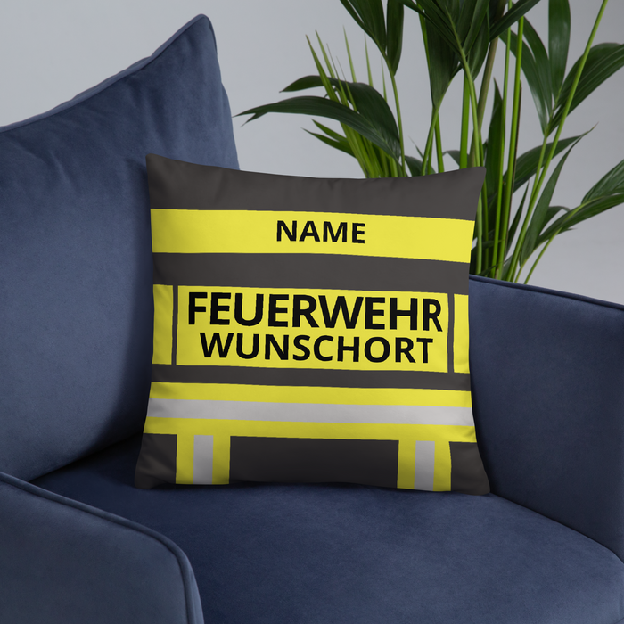 Feuerwehr Basic-Kissen - Schwarz/Gelb