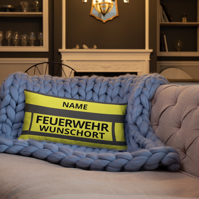 Feuerwehr Basic-Kissen - Schwarz/Gelb