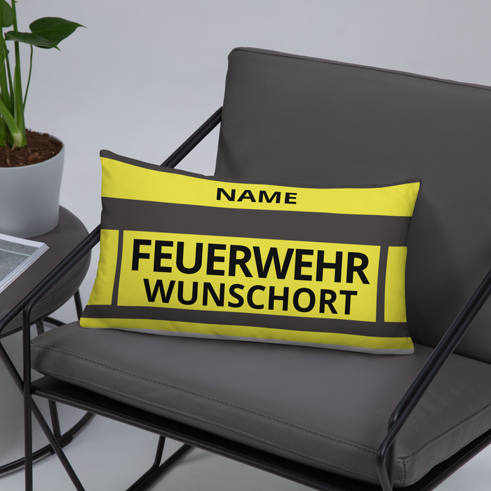 Feuerwehr Basic-Kissen - Schwarz/Gelb