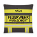Feuerwehr Kissen in Schwarz/Gelb mit Feuerwehr-Motiv