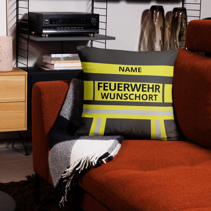 Feuerwehr Basic-Kissen - Schwarz/Gelb