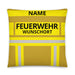 Feuerwehr Basic-Kissen – Personalisiert mit Name & Wunschort (Gold/Gelb) – Bild 1
