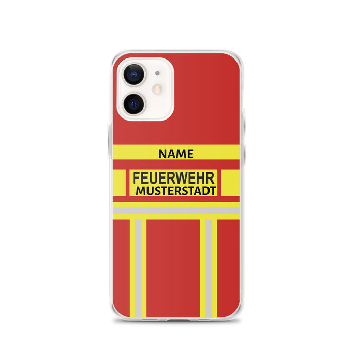 Feuerwehr Handyhülle iPhone® transparent Rot/Gelb