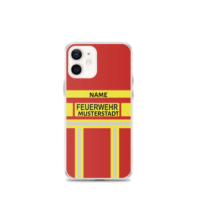 Feuerwehr Handyhülle iPhone® transparent Rot/Gelb