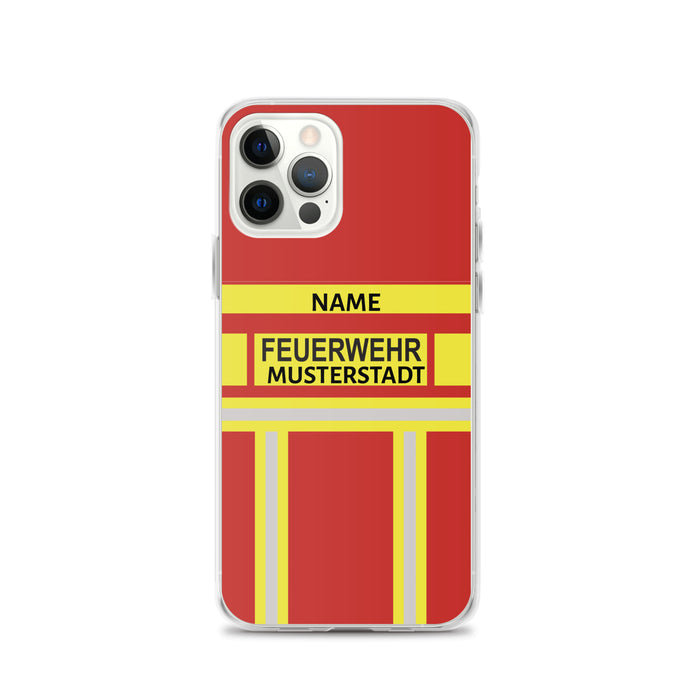 Feuerwehr Handyhülle iPhone® transparent Rot/Gelb