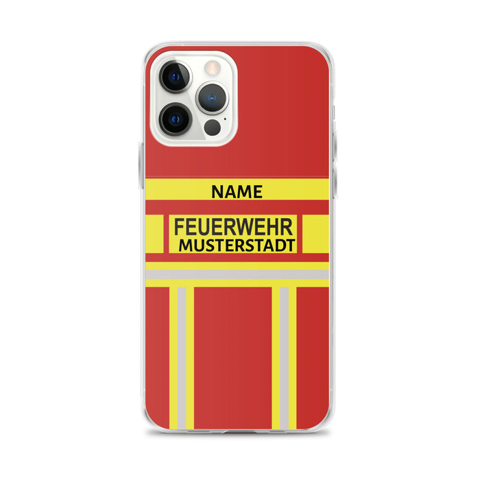 Feuerwehr Handyhülle iPhone® transparent Rot/Gelb