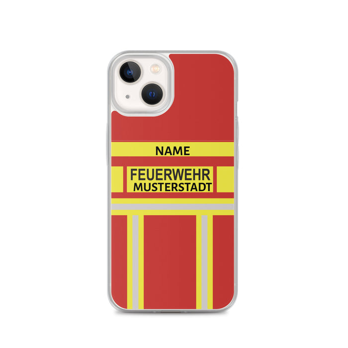 Feuerwehr Handyhülle iPhone® transparent Rot/Gelb