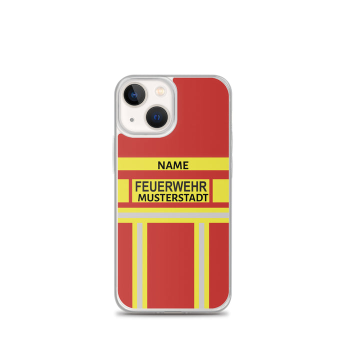 Feuerwehr Handyhülle iPhone® transparent Rot/Gelb