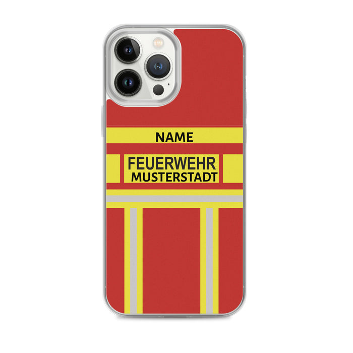 Feuerwehr Handyhülle iPhone® transparent Rot/Gelb