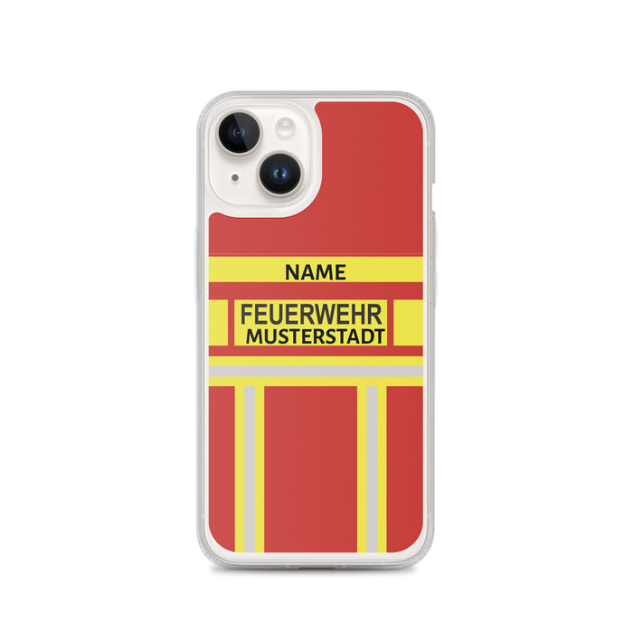 Feuerwehr Handyhülle iPhone® transparent Rot/Gelb