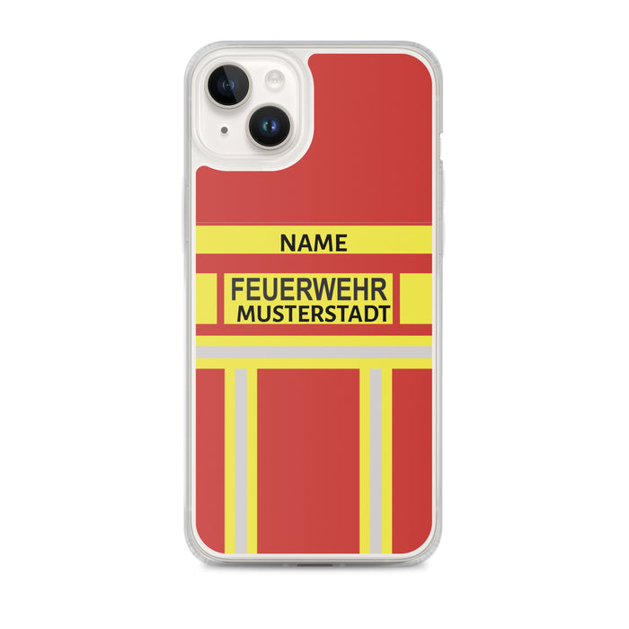 Feuerwehr Handyhülle iPhone® transparent Rot/Gelb