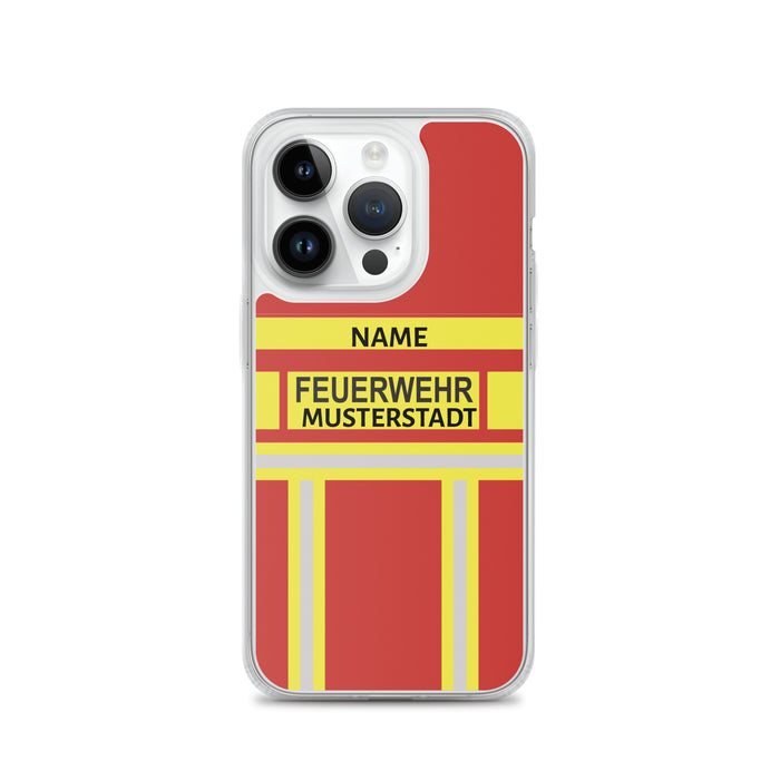 Feuerwehr Handyhülle iPhone® transparent Rot/Gelb