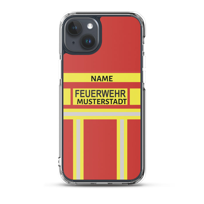 Feuerwehr Handyhülle iPhone® transparent Rot/Gelb