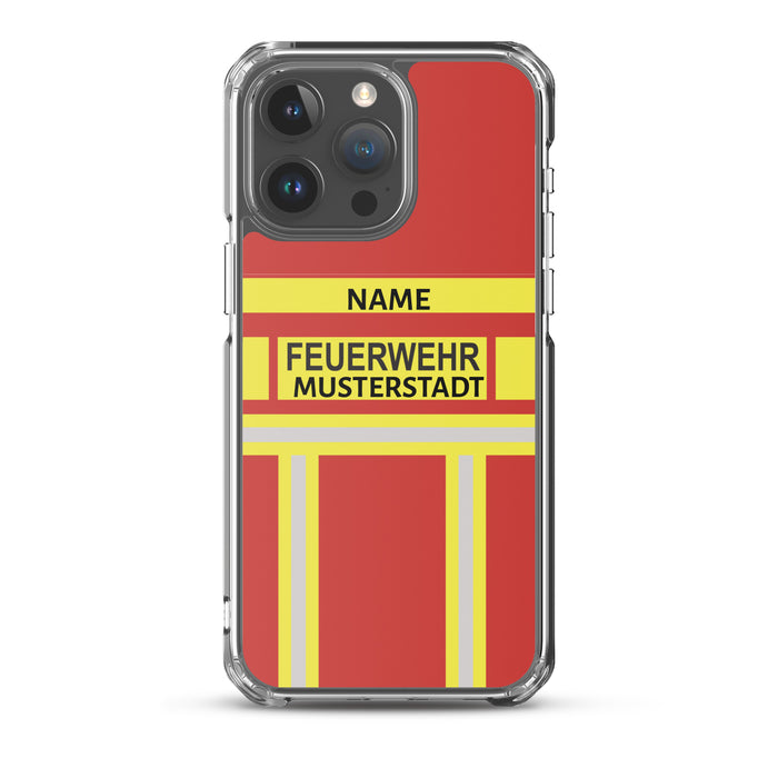 Feuerwehr Handyhülle iPhone® transparent Rot/Gelb