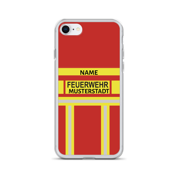 Feuerwehr Handyhülle iPhone® transparent Rot/Gelb