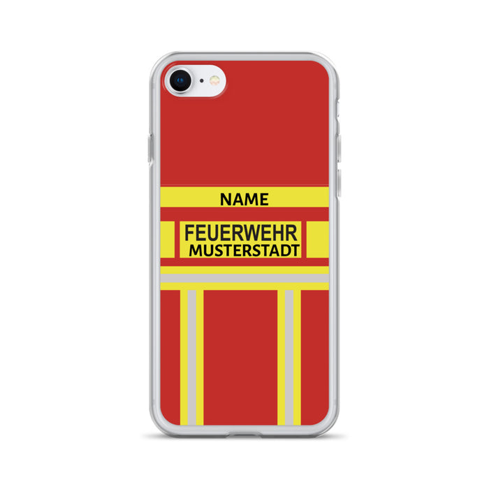 Feuerwehr Handyhülle iPhone® transparent Rot/Gelb