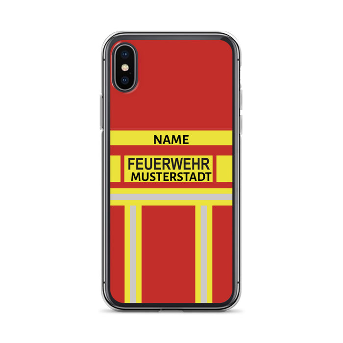 Feuerwehr Handyhülle iPhone® transparent Rot/Gelb