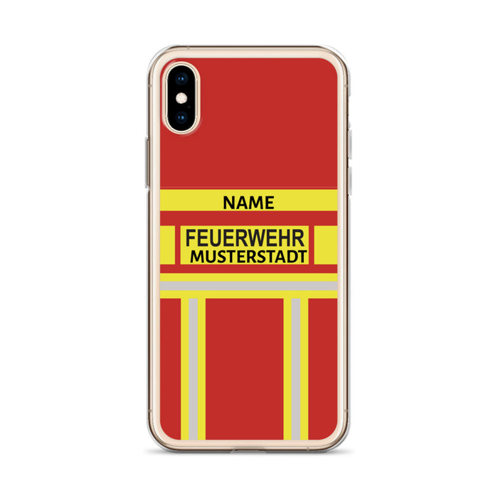 Feuerwehr Handyhülle iPhone® transparent Rot/Gelb