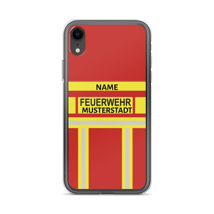 Feuerwehr Handyhülle iPhone® transparent Rot/Gelb