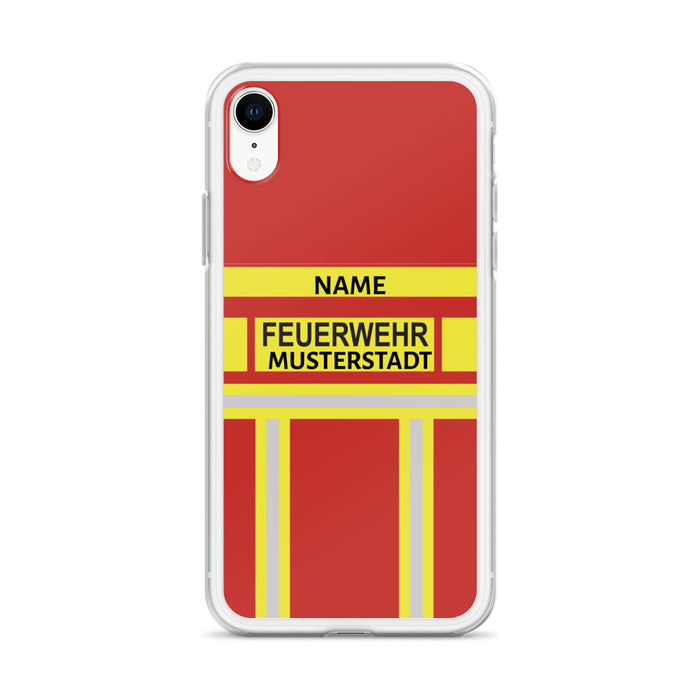 Feuerwehr Handyhülle iPhone® transparent Rot/Gelb