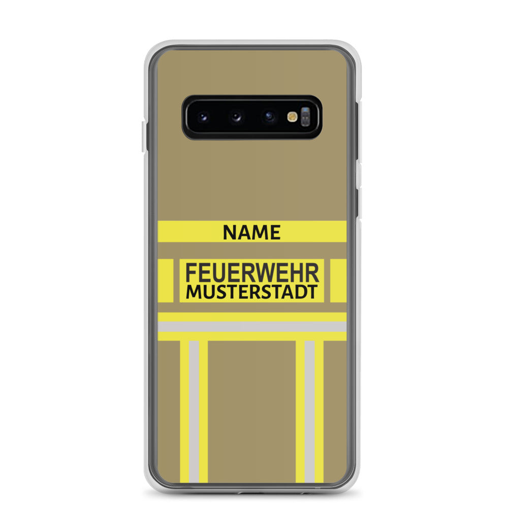 Feuerwehr Handyhülle Samsung® Transparent Gelb/Schwarz — 112-must-have.de