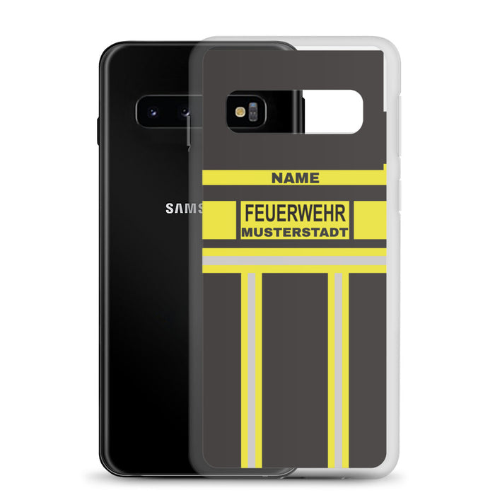 Feuerwehr Handyhülle Samsung® Transparent Schwarz/Gelb