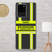 Feuerwehr Handyhülle Samsung® Galaxy S20 Ultra Transparent Schwarz/Leuchtgelb – personalisiert mit Name und Feuerwehr