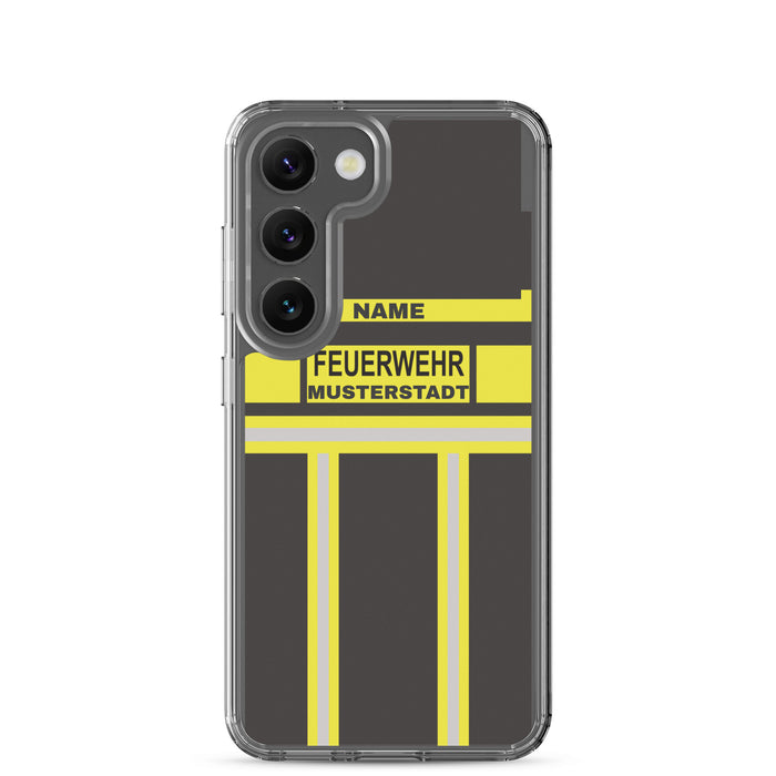 Feuerwehr Handyhülle Samsung® Transparent Schwarz/Gelb