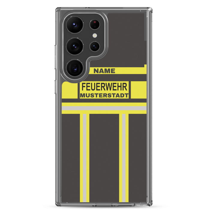 Feuerwehr Handyhülle Samsung® Transparent Schwarz/Gelb