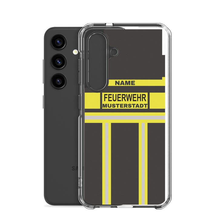 Feuerwehr Handyhülle Samsung® Transparent Schwarz/Gelb