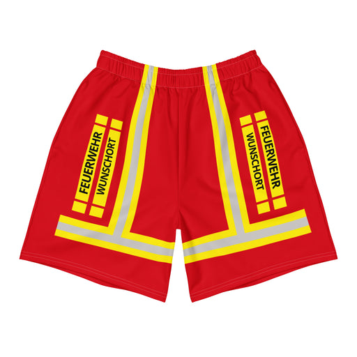 Feuerwehr Badehose – Personalisiert mit Wunschort (Rot/Gelb) – Bild 1