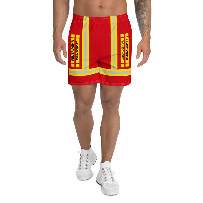 Feuerwehr Badehose – Personalisiert mit Wunschort (Rot/Gelb) – Bild 2