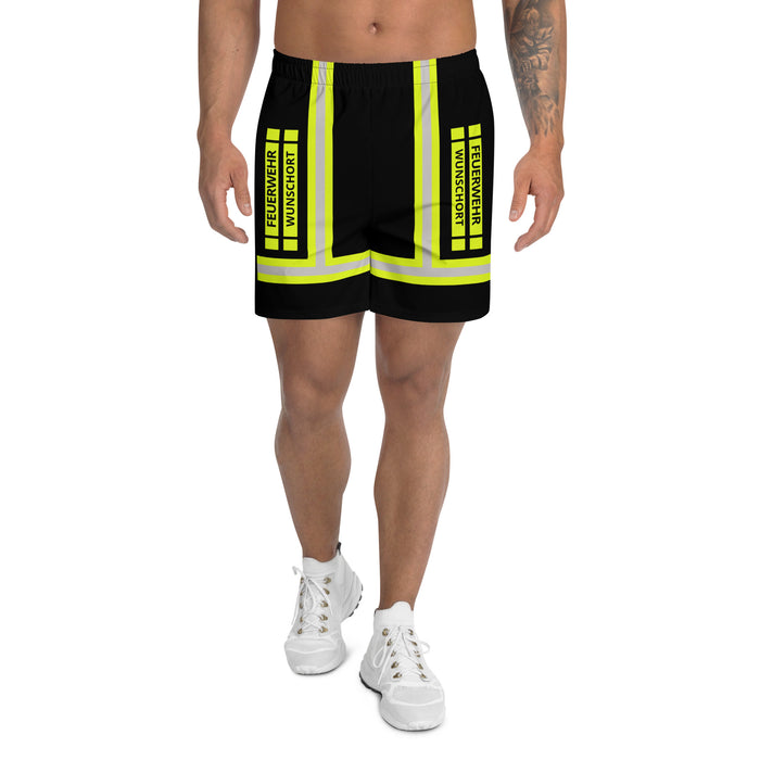 Feuerwehr Badehose – Personalisiert mit Wunschort (Schwarz/Leuchtgelb) – Bild 2