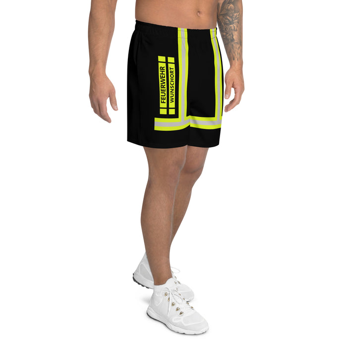 Feuerwehr Badehose – Personalisiert mit Wunschort (Schwarz/Leuchtgelb) – Bild 4
