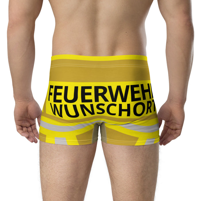 Feuerwehr Boxershort – Personalisiert mit Name & Wunschort (Gold/Gelb) – Bild 5
