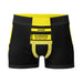 Feuerwehr Boxershort – Personalisiert mit Name & Wunschort (Schwarz/Gelb) – Bild 1