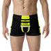 Feuerwehr Boxershort – Personalisiert mit Name & Wunschort (Schwarz/Leuchtgelb) – Bild 2