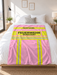 Feuerwehr Decke Rosa/Gelb – personalisierbar mit Name und Wunschort
