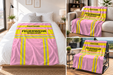 Feuerwehr Decke – Rosa/Gelb – personalisierbar mit Name und Wunschort – Bild 2