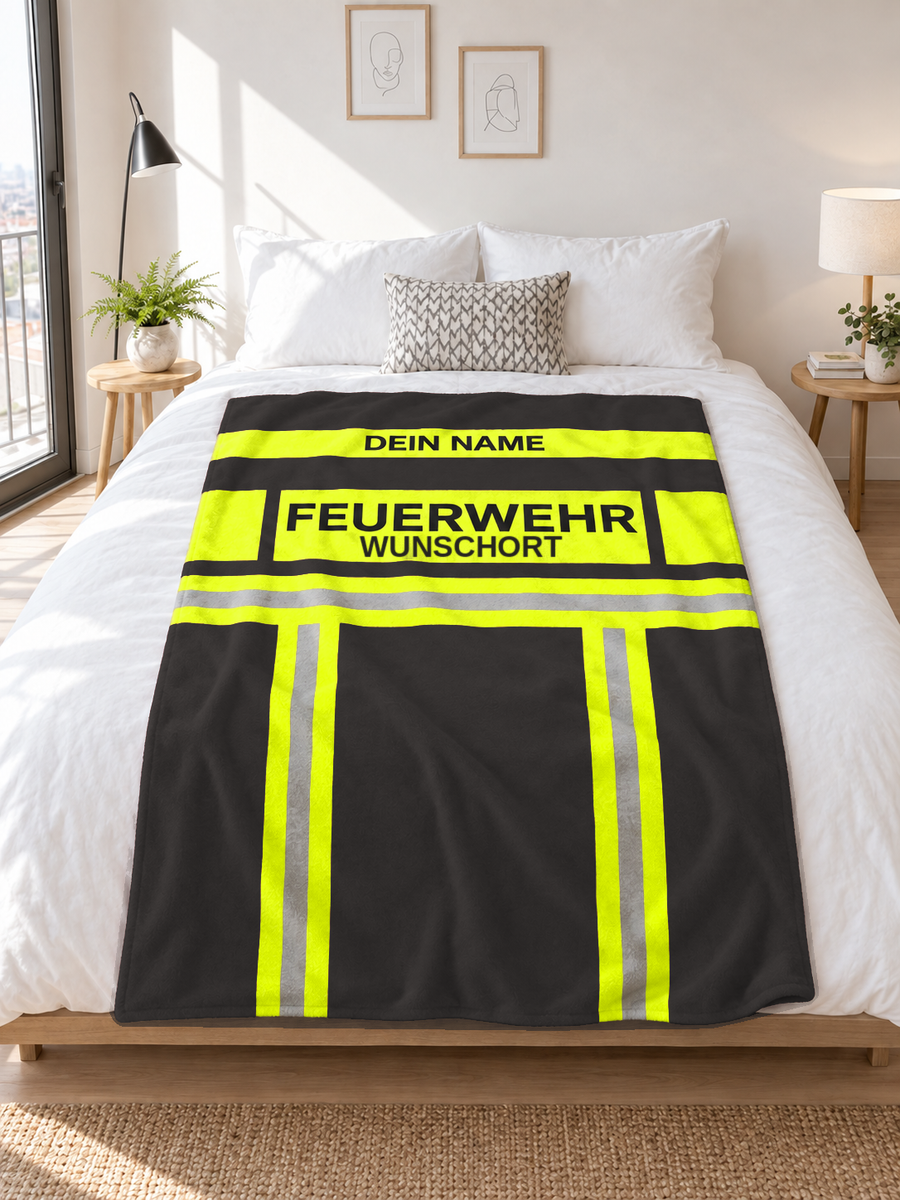 Feuerwehr Decke Schwarz/Leuchtgelb