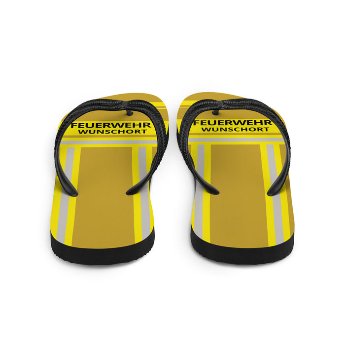 Feuerwehr Flip Flops – Personalisiert mit Name & Wunschort (Gold/Gelb) – Bild 5