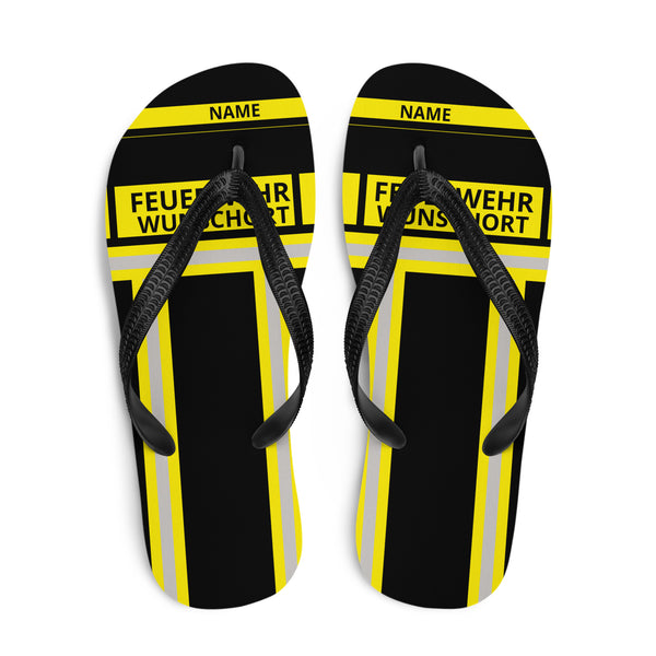 Feuerwehr Flip Flops Schwarz/Gelb