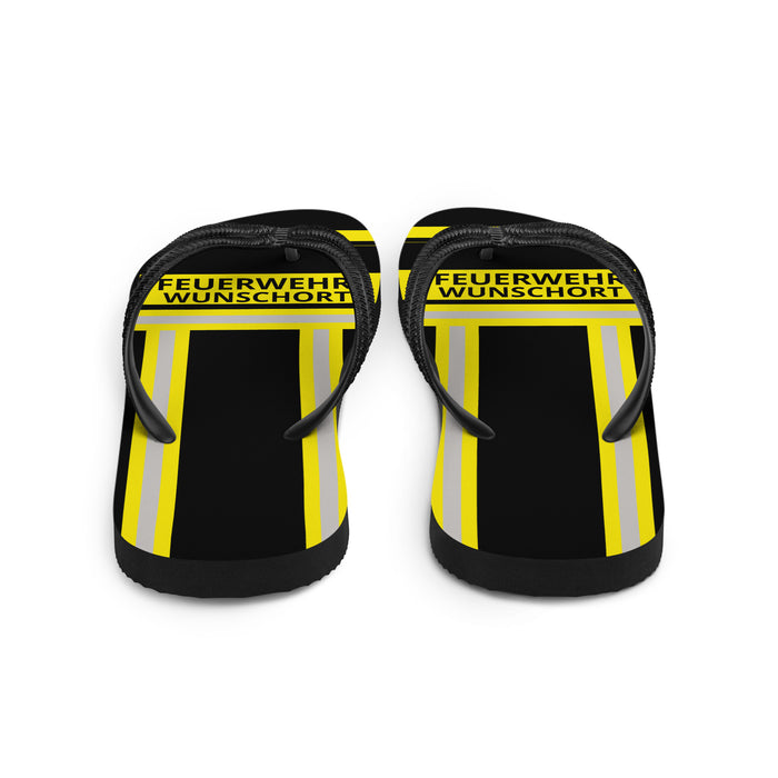 Feuerwehr Flip Flops – Personalisiert mit Name & Wunschort (Schwarz/Gelb) – Bild 5