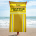 Feuerwehr Handtuch Gold/Gelb mit Name und Wunschort, personalisiert – am Strand