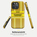 Feuerwehr Handyhülle iPhone® Hardcase Gold/Gelb mit Name und Wunschort – Seitenansicht