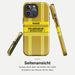 Feuerwehr Handyhülle iPhone® Hardcase Gold/Gelb mit Name und Wunschort – Seitenansicht