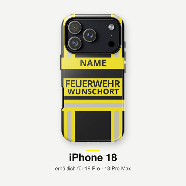 Feuerwehr Handyhülle iPhone® Hardcase Schwarz/Gelb