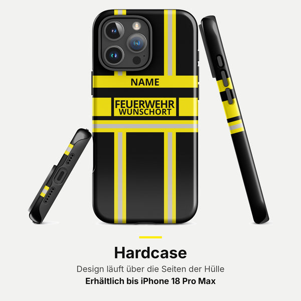 Feuerwehr Handyhülle iPhone® Hardcase Schwarz/Gelb