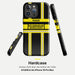 Feuerwehr Handyhülle iPhone® Hardcase Schwarz/Gelb mit Name und Wunschort – Rundumansicht